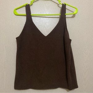 Brown Sweater Knit Crop Top Tank - Old Navy Size L